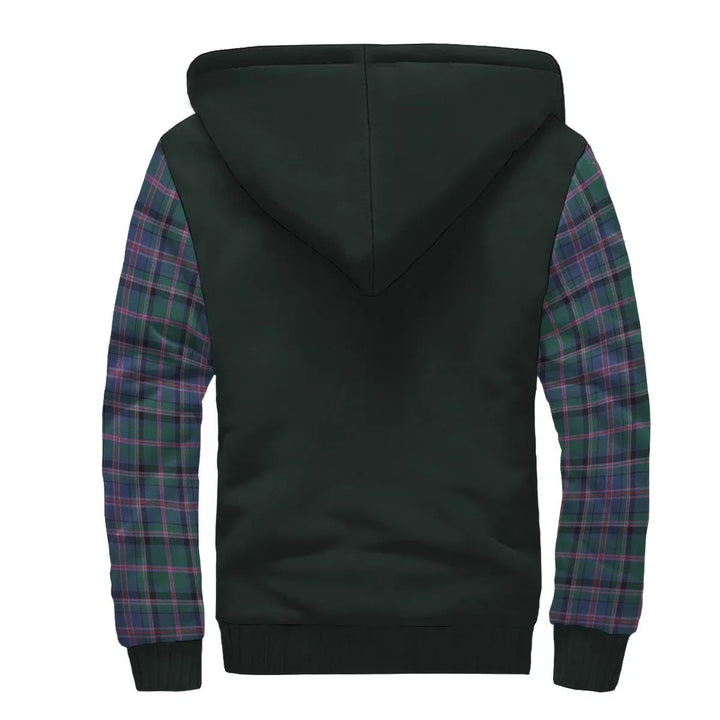 Scottish Cooper Clan Crest Tartan Plaid Sleeve Sherpa Hoodie