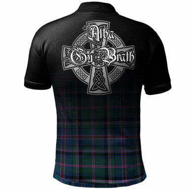 Scottish Cooper Clan Crest Tartan Polo Shirt - Alba Gu Brath Family Crest Celtic Inspired Back Side Tartan Plaid