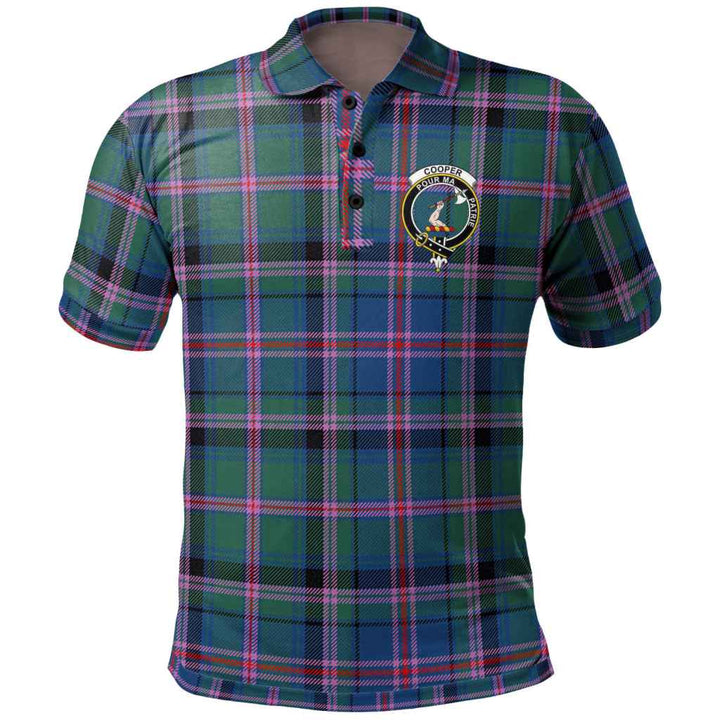 Scottish Cooper Clan Crest Tartan Polo Shirt Front Side Tartan Plaid