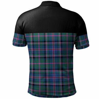 Scottish Cooper Clan Crest Tartan Polo Shirt - Horizontal Style Back Side Tartan Plaid
