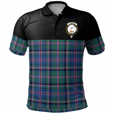 Scottish Cooper Clan Crest Tartan Polo Shirt - Horizontal Style Front Side Tartan Plaid