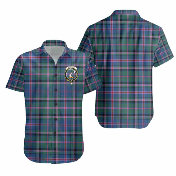 Scottish Cooper Clan Crest Tartan Short Sleeve Shirt Tartan Plaid