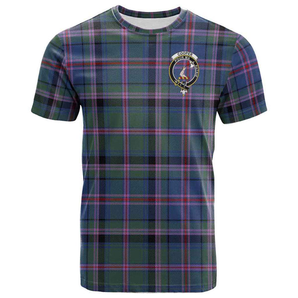 Scottish Cooper Clan Crest Tartan T-Shirt Front Side Tartan Plaid