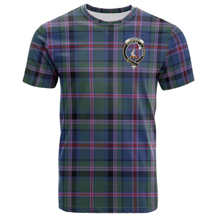 Scottish Cooper Clan Crest Tartan T-Shirt Front Side Tartan Plaid