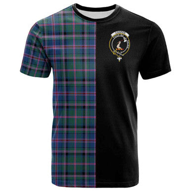 Scottish Cooper Clan Crest Tartan T-Shirt Half in Me Front Side Tartan Plaid
