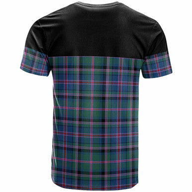 Scottish Cooper Clan Crest Tartan T-Shirt - Horizontal Style Back Side Tartan Plaid