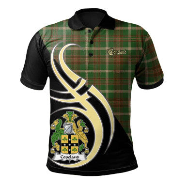 Scottish Copeland Clan Crest Tartan Polo Shirt Believe in Me Front Side Tartan Plaid