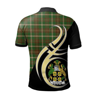 Scottish Copeland Clan Crest Tartan Polo Shirt Believe in Me Back Side Tartan Plaid