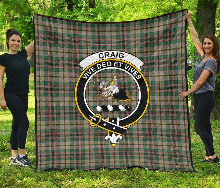 Scottish Craig Ancient Clan Crest Tartan Quilt Tartan Plaid 1