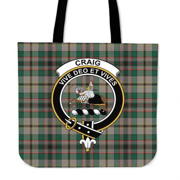 Scottish Craig Ancient Clan Crest Tartan Tote Bag Tartan Plaid