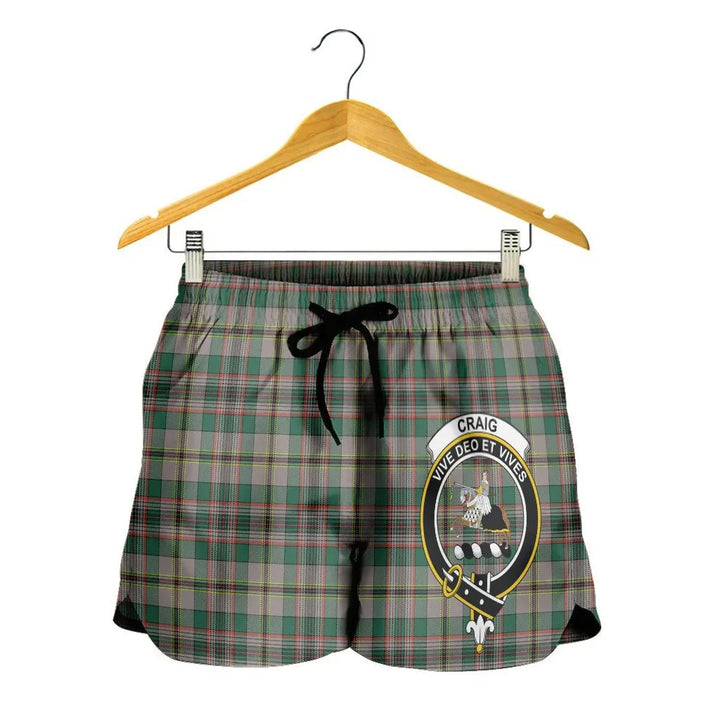 Scottish Craig Ancient Clan Crest Tartan Women Shorts