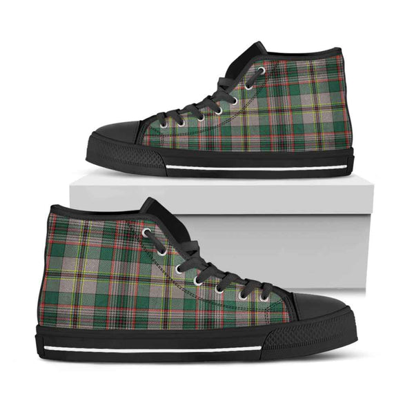 Scottish Craig Ancient Clan Tartan High Top Shoes Black Sole Tartan Plaid