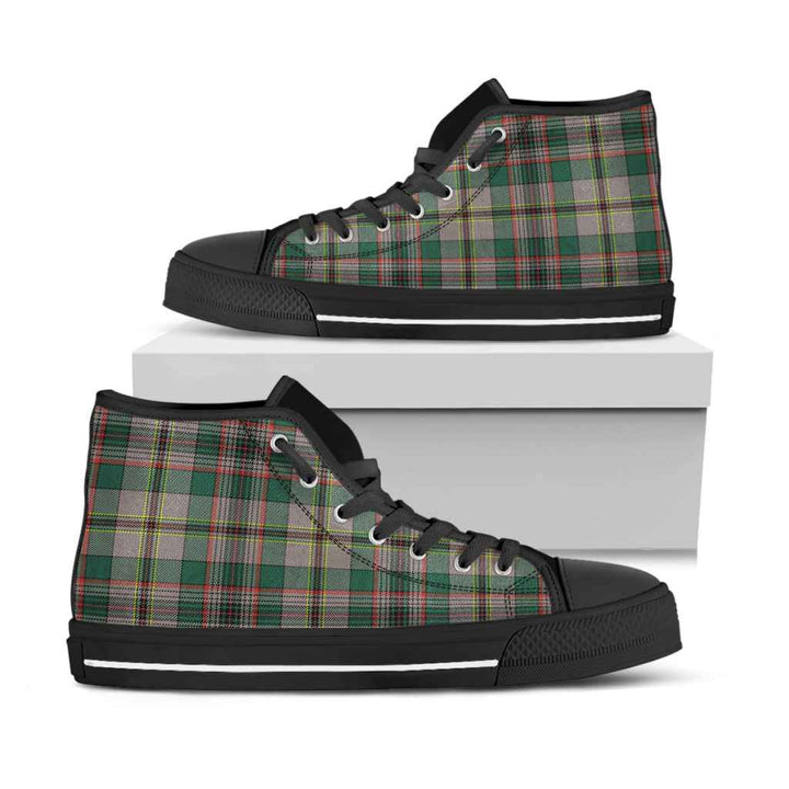 Scottish Craig Ancient Clan Tartan High Top Shoes Black Sole Tartan Plaid