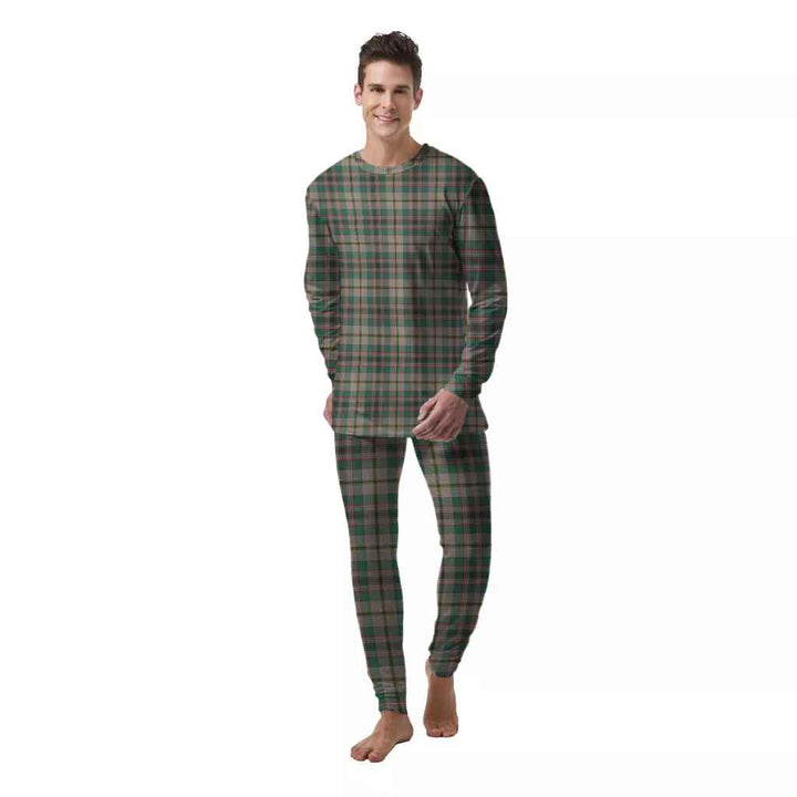 Scottish Craig Ancient Clan Tartan Pajama Set  Men Front Side Tartan Plaid