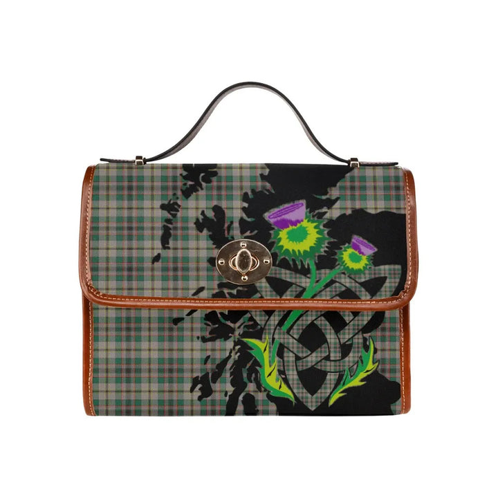 Scottish Craig Ancient Clan Tartan Waterproof Canvas Bag With Thistle Tartan Plaid 1