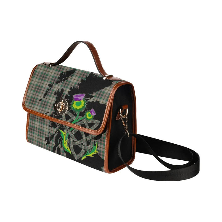 Scottish Craig Ancient Clan Tartan Waterproof Canvas Bag With Thistle Tartan Plaid 4