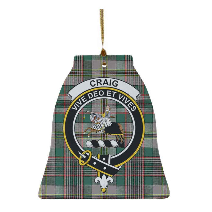 Scottish Craig Clan Crest Tartan Ceramic Ornament Bell Shape Tartan Plaid