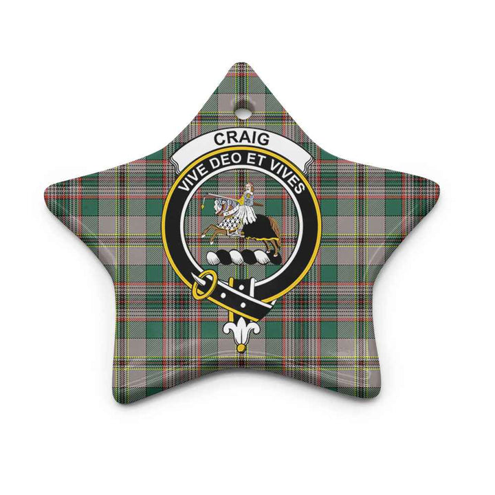 Scottish Craig Clan Crest Tartan Ceramic Ornament Star Shape Tartan Plaid