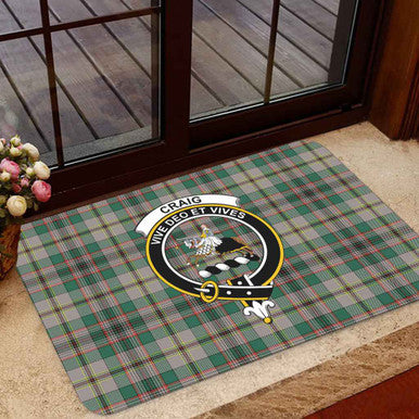 Scottish Craig Clan Crest Tartan Door Mat Tartan Plaid 1