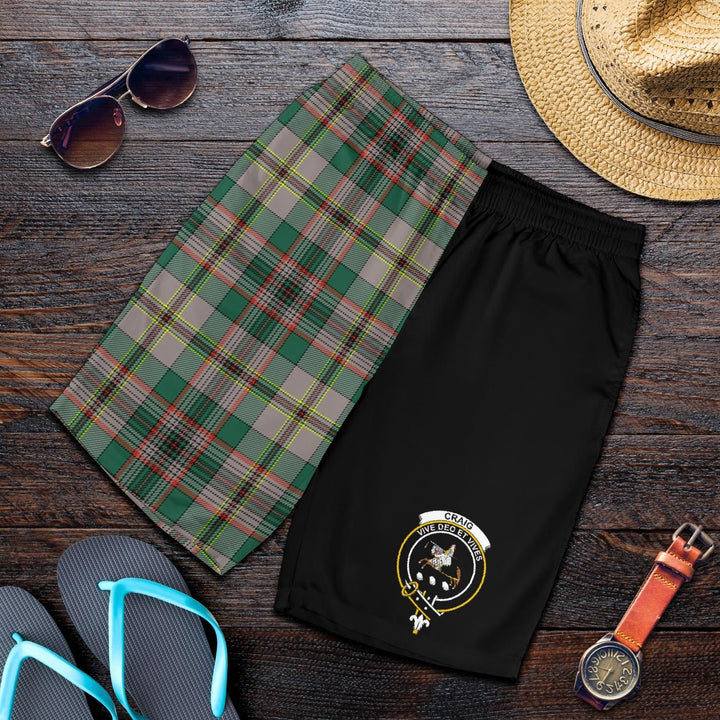 Scottish Craig Clan Crest Tartan Half of Me Men's Shorts