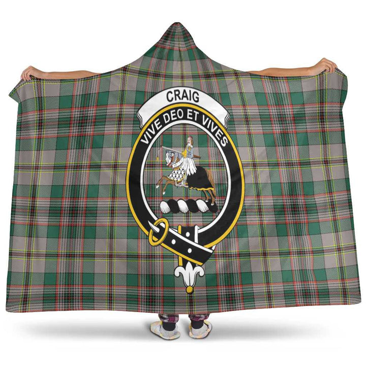 Scottish Craig Clan Crest Tartan Hooded Blanket Tartan Plaid 1