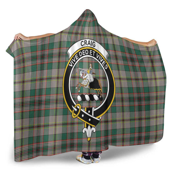 Scottish Craig Clan Crest Tartan Hooded Blanket Tartan Plaid 2