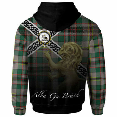 Scottish Craig Clan Crest Tartan Hoodie - Scotland Lion Back Side Tartan Plaid