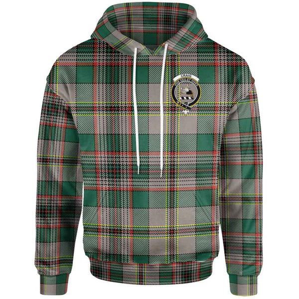 Scottish Craig Clan Crest Tartan Hoodie Front Side Tartan Plaid