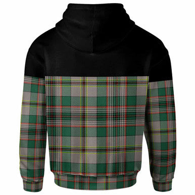Scottish Craig Clan Crest Tartan Hoodie - Horizontal Style Back Side Tartan Plaid