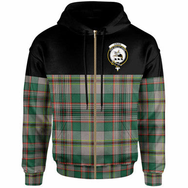 Scottish Craig Clan Crest Tartan Hoodie - Horizontal Style Zip-up Tartan Plaid