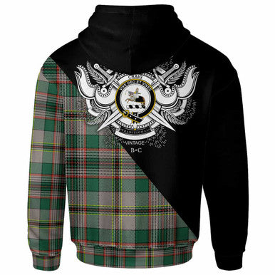 Scottish Craig Clan Crest Tartan Hoodie - Military Logo Back Side Tartan Plaid