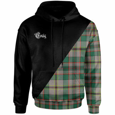 Scottish Craig Clan Crest Tartan Hoodie - Military Logo Front Side Tartan Plaid