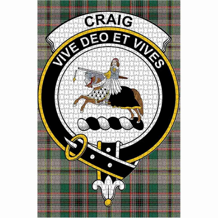 Scottish Craig Clan Crest Tartan Jigsaw Puzzle 1