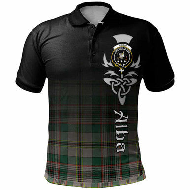 Scottish Craig Clan Crest Tartan Polo Shirt - Alba Gu Brath Family Crest Celtic Inspired Front Side Tartan Plaid