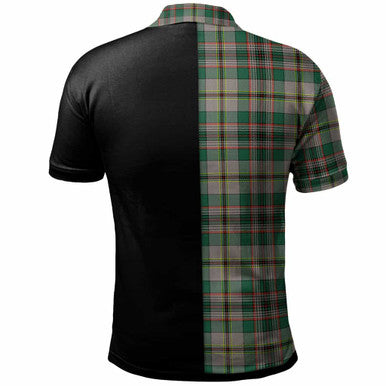 Scottish Craig Clan Crest Tartan Polo Shirt - Half in Me Back Side Tartan Plaid