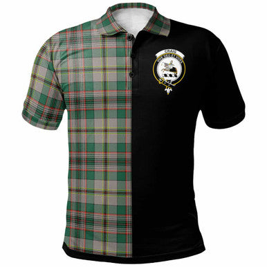 Scottish Craig Clan Crest Tartan Polo Shirt - Half in Me Front Side Tartan Plaid