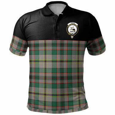 Scottish Craig Clan Crest Tartan Polo Shirt - Horizontal Style Front Side Tartan Plaid