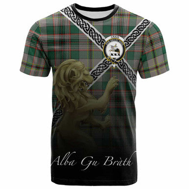Scottish Craig Clan Crest Tartan T-Shirt - Celtic With Scotland Lion Front Side Tartan Plaid