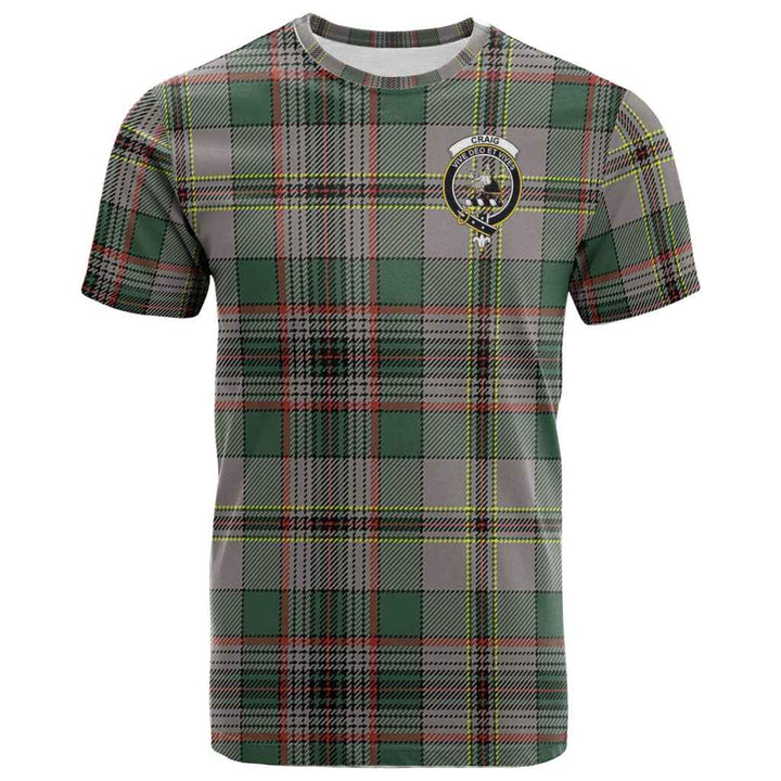 Scottish Craig Clan Crest Tartan T-Shirt Front Side Tartan Plaid