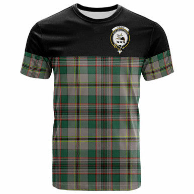Scottish Craig Clan Crest Tartan T-Shirt - Horizontal Style Front Side Tartan Plaid
