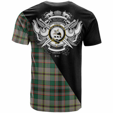 Scottish Craig Clan Crest Tartan T-Shirt - Military Logo Back Side Tartan Plaid
