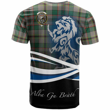 Scottish Craig Clan Crest Tartan T-Shirt - Scotland Lion Back Side Tartan Plaid