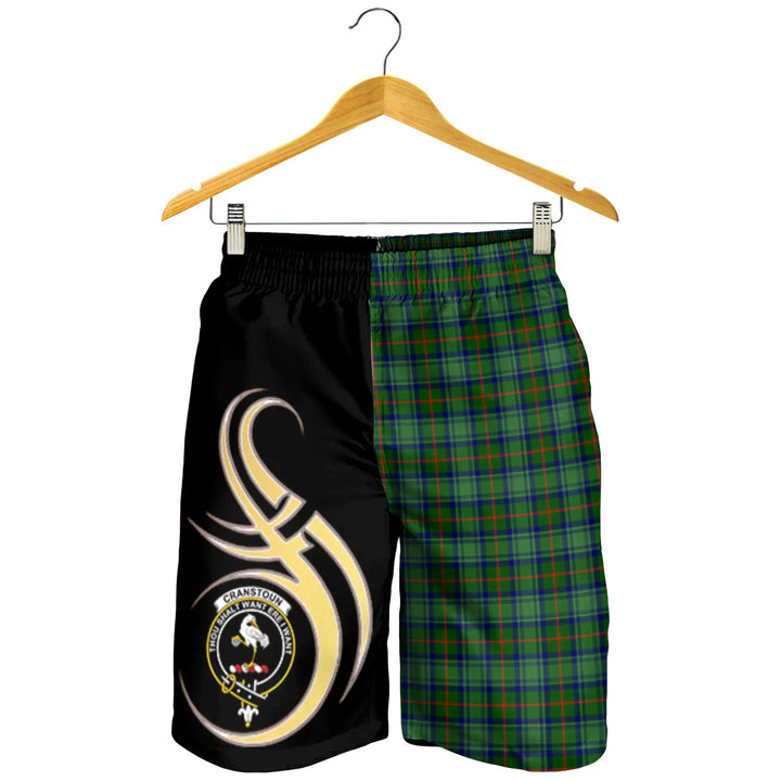 Scottish Cranstoun Clan Crest Tartan Believe in Me Men's Shorts