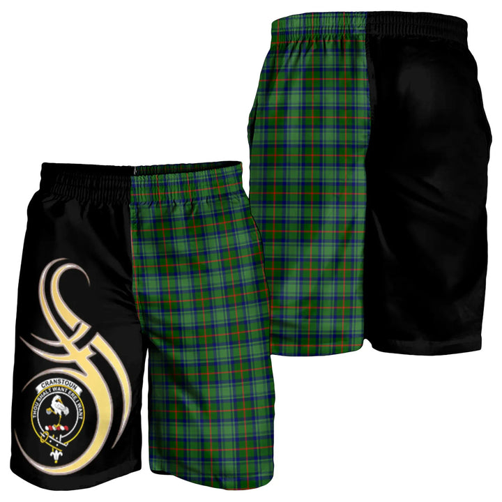 Scottish Cranstoun Clan Crest Tartan Believe in Me Men's Shorts