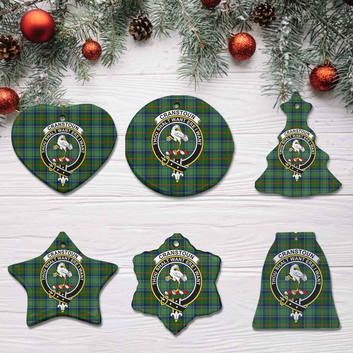 Scottish Cranstoun Clan Crest Tartan Ceramic Ornament All Tartan Plaid