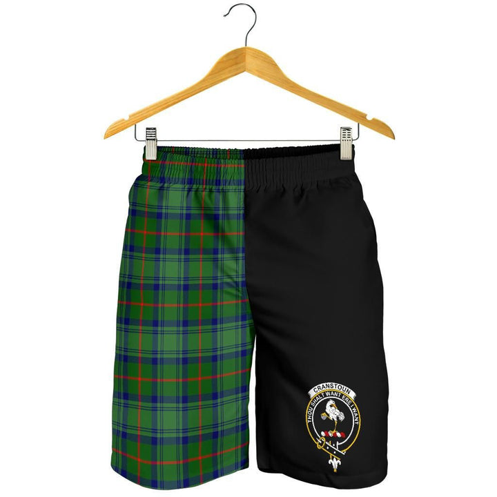Scottish Cranstoun Clan Crest Tartan Half of Me Men's Shorts