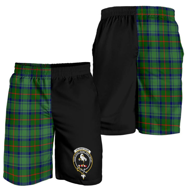 Scottish Cranstoun Clan Crest Tartan Half of Me Men's Shorts