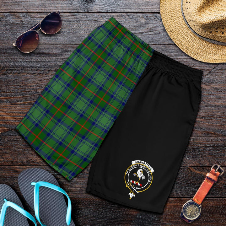 Scottish Cranstoun Clan Crest Tartan Half of Me Men's Shorts