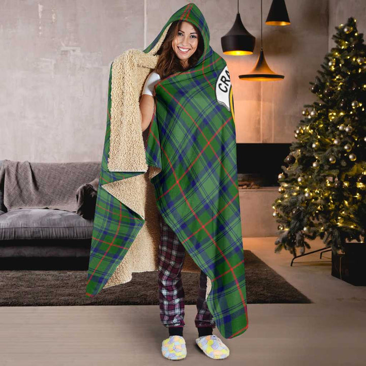 Scottish Cranstoun Clan Crest Tartan Hooded Blanket Tartan Plaid 6