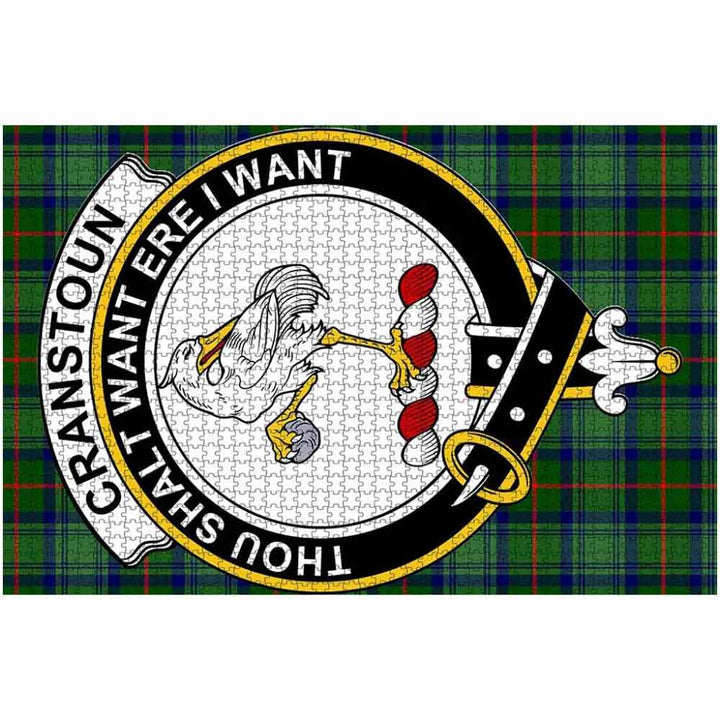 Scottish Cranstoun Clan Crest Tartan Jigsaw Puzzle 2